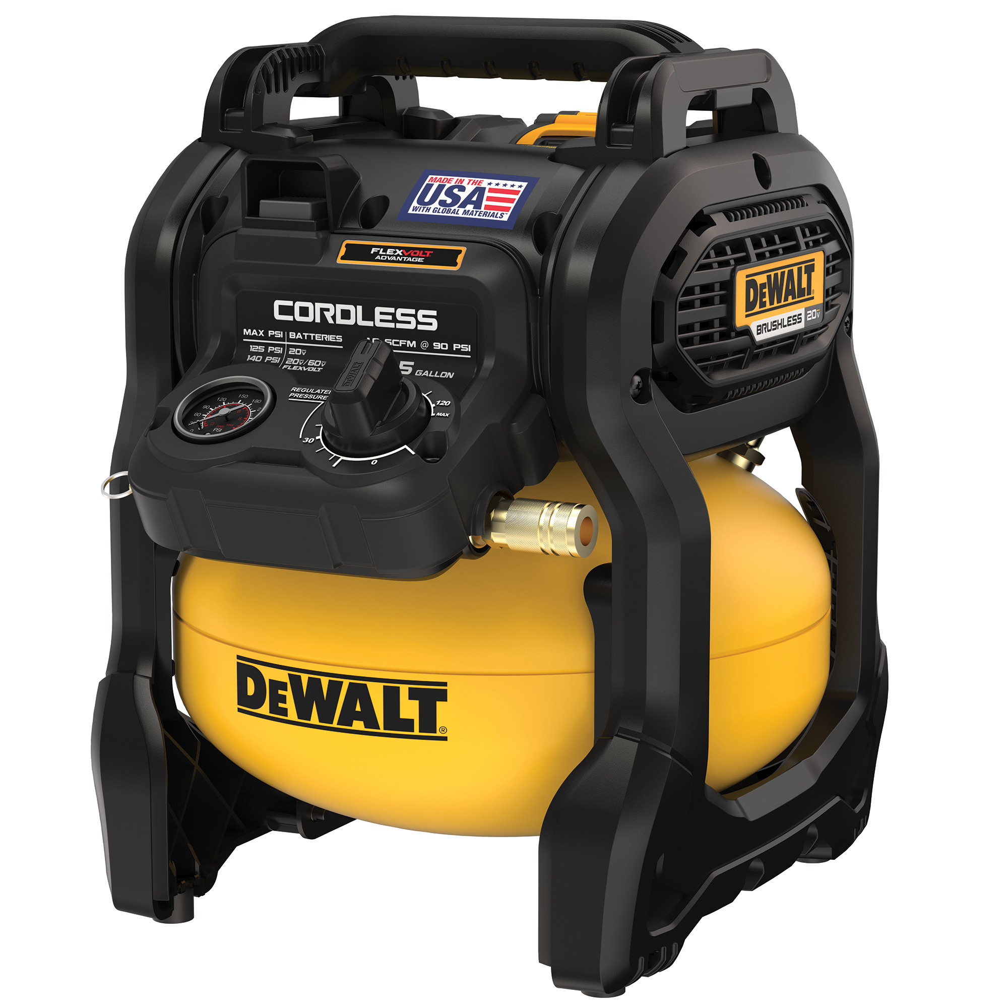 DEWALT 2.5 Gallon 140 PSI Cordless Pancake Compressor, Model# DXCM2520B